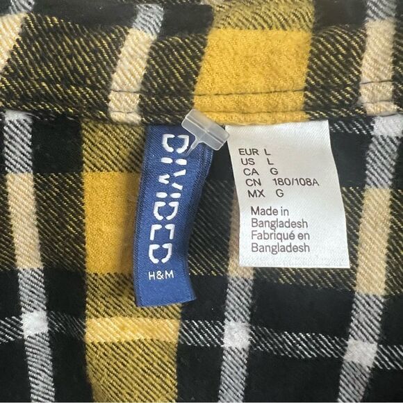 Ladies Divided Flannel Shirt Black and Yellow size L - Picture 3 of 3